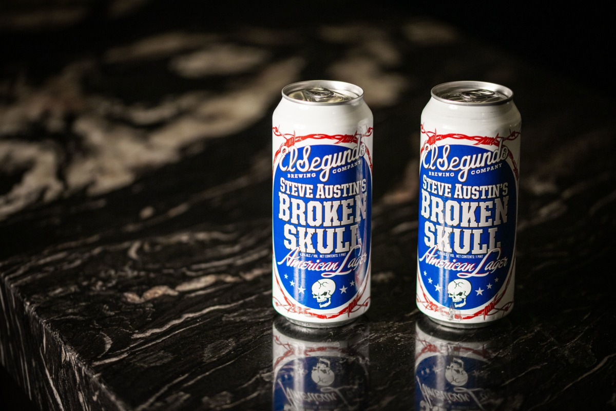 Broken Skull American Lager cans