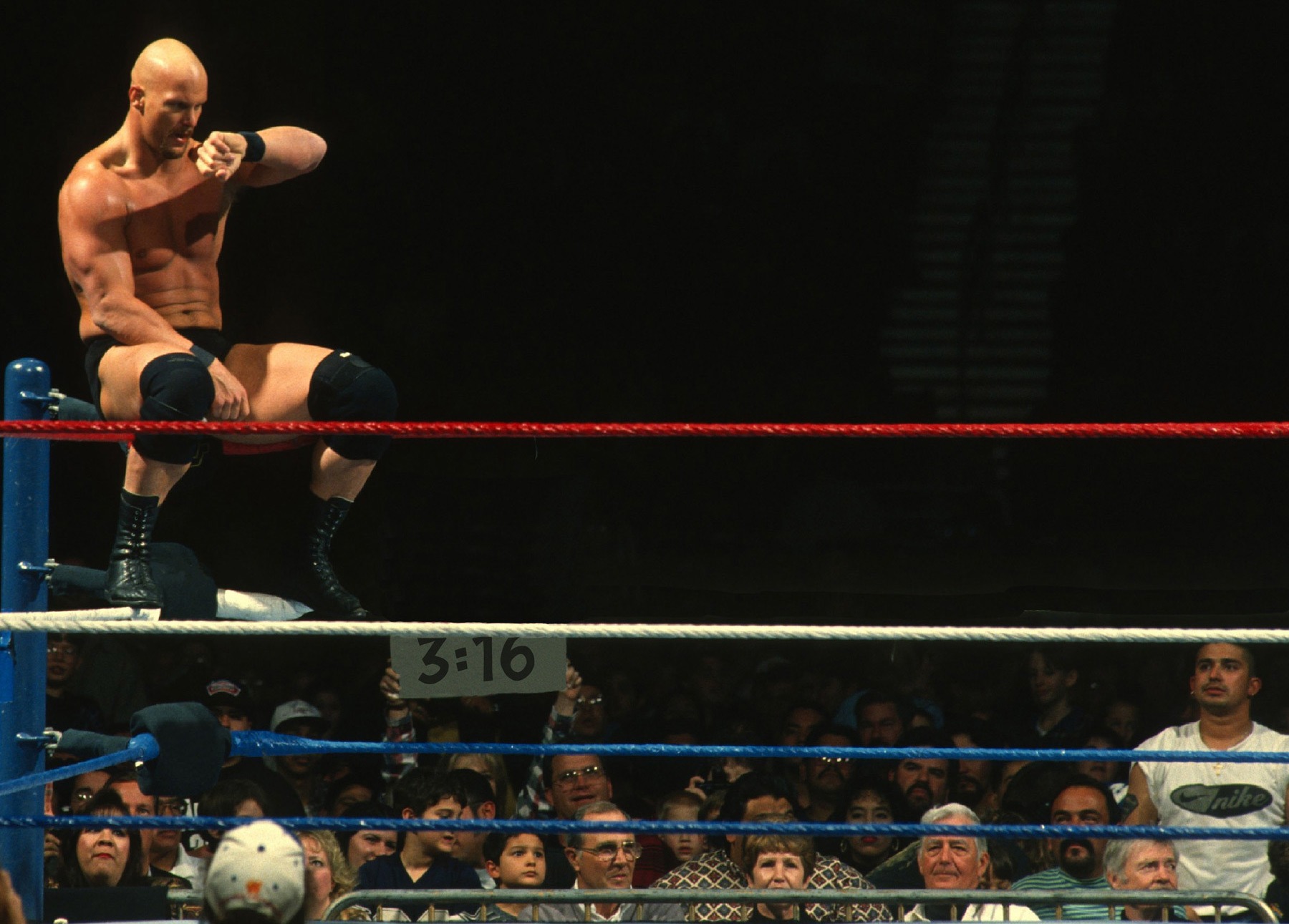 Steve Austin in a wrestling ring